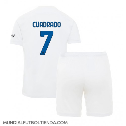 Camiseta Inter Milan Juan Cuadrado #7 Segunda Equipación Replica 2023-24 para niños mangas cortas (+ Pantalones cortos)